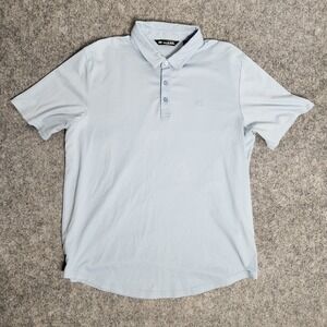 Travis Mathew The Heater Golf Polo‎ Shirt Men XL Blue Short Sleeve Athletic Fit